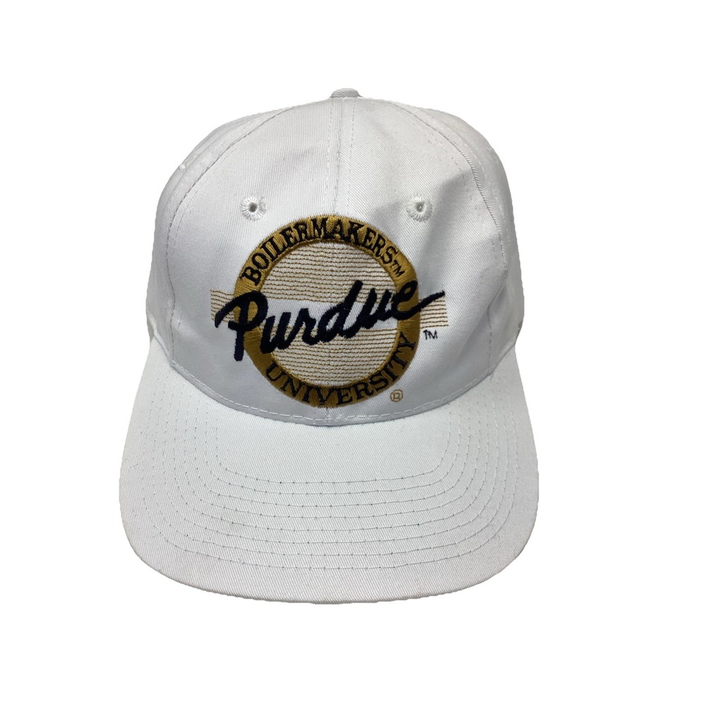 Purdue University Boilermakers Snapback Embroidered Hat Russell Athletics White